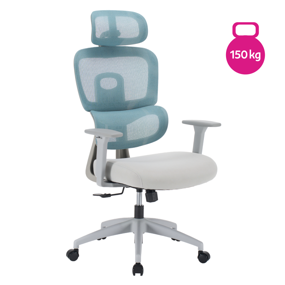 Kancelářské křeslo, neomint/světle šedá/šedá, ERMEN